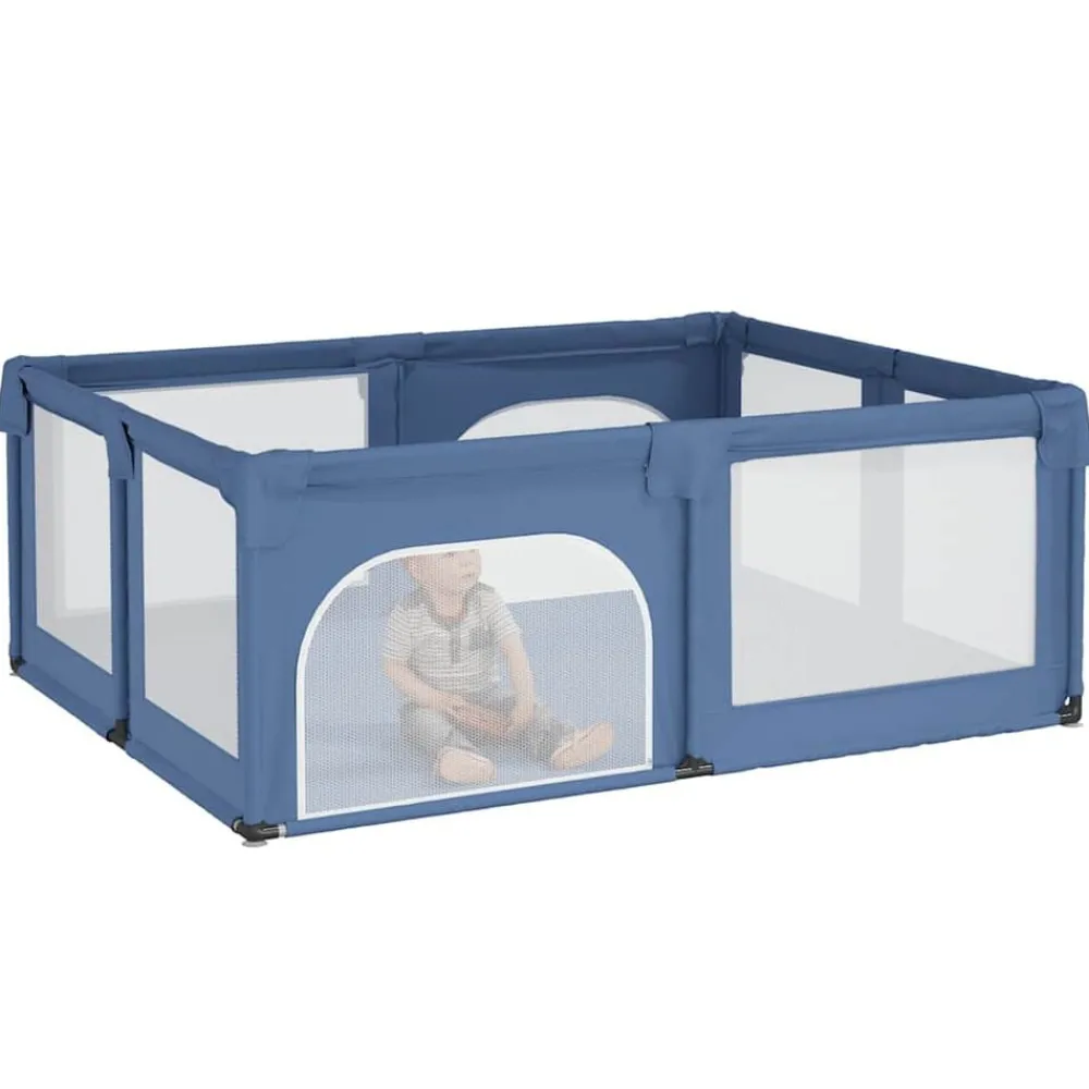 Jouets & Équipement D'Éveil Pour Bébés-vidaXL Parc pour bébé avec 2 portes Tissu Oxford Bleu clair