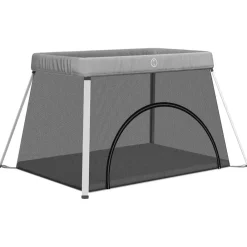 Jouets & Équipement D'Éveil Pour Bébés-vidaXL Parc pour bébé avec matelas Tissu de lin Gris clair