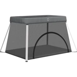 vidaXL Parc pour bébé avec matelas Tissu de lin