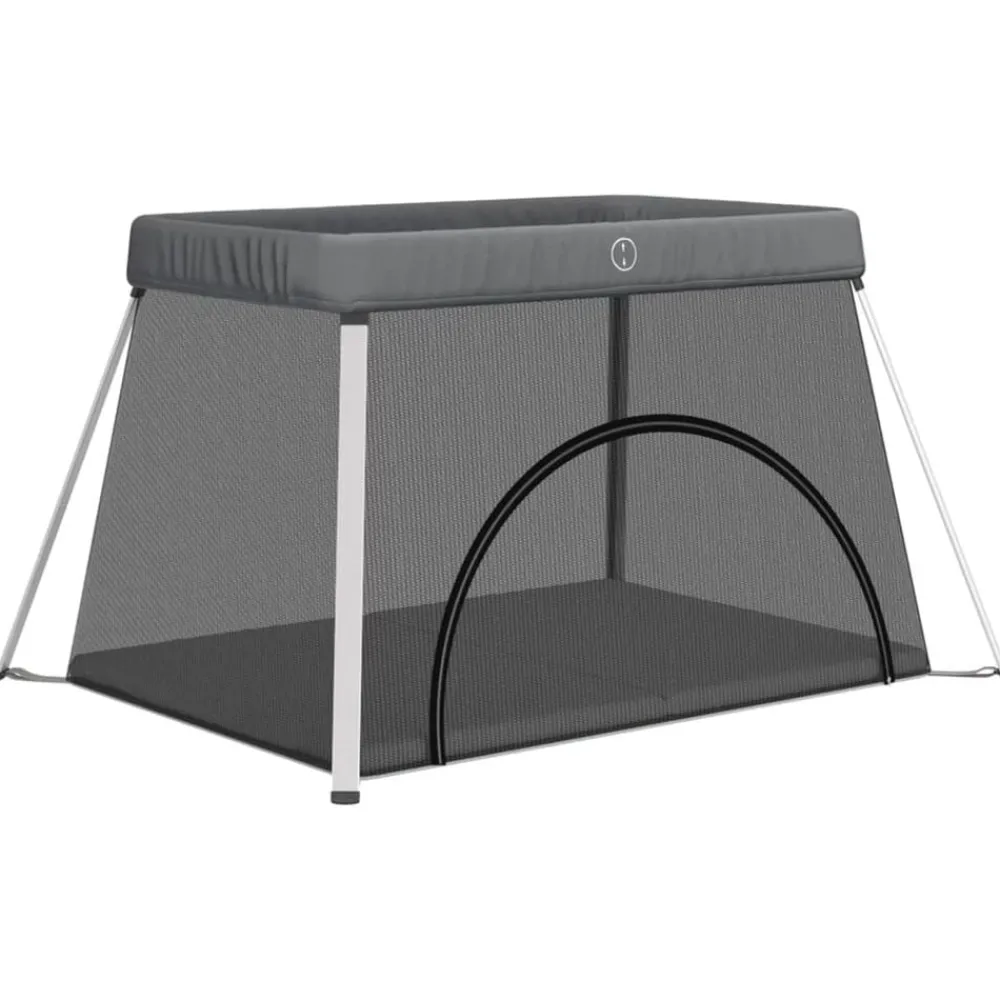 vidaXL Parc pour bébé avec matelas Tissu de lin