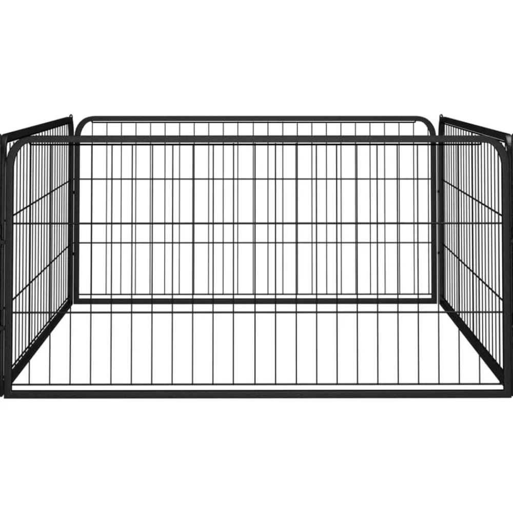 vidaXL Parc pour chien 4 panneaux Noir 100x50cm Acier enduit de poudre