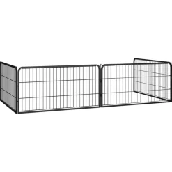 vidaXL Parc pour chien 4 panneaux Noir 100x50cm Acier enduit de poudre