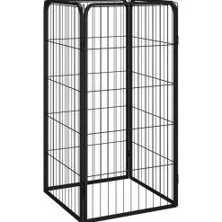 Articles Pour Animaux De Compagnie-vidaXL Parc pour chien 4 panneaux Noir 50x100cm Acier enduit de poudre