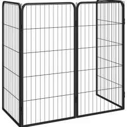 Articles Pour Animaux De Compagnie-vidaXL Parc pour chien 4 panneaux Noir 50x100cm Acier enduit de poudre