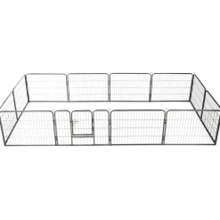 Articles Pour Animaux De Compagnie-vidaXL Parc pour chiens 12 panneaux Acier 80 x 60 cm Noir
