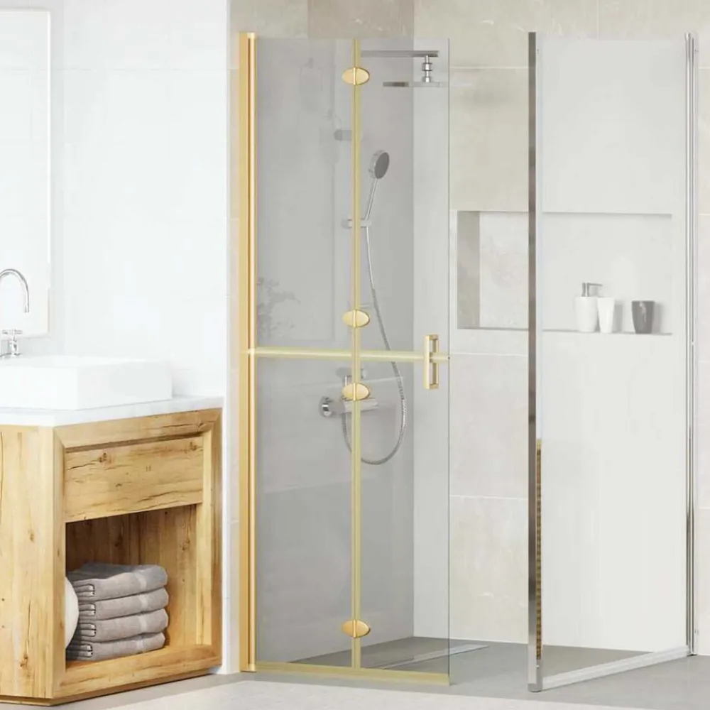 vidaXL Paroi de douche à l'italienne Doré 70 x 6,5 x 190 cm