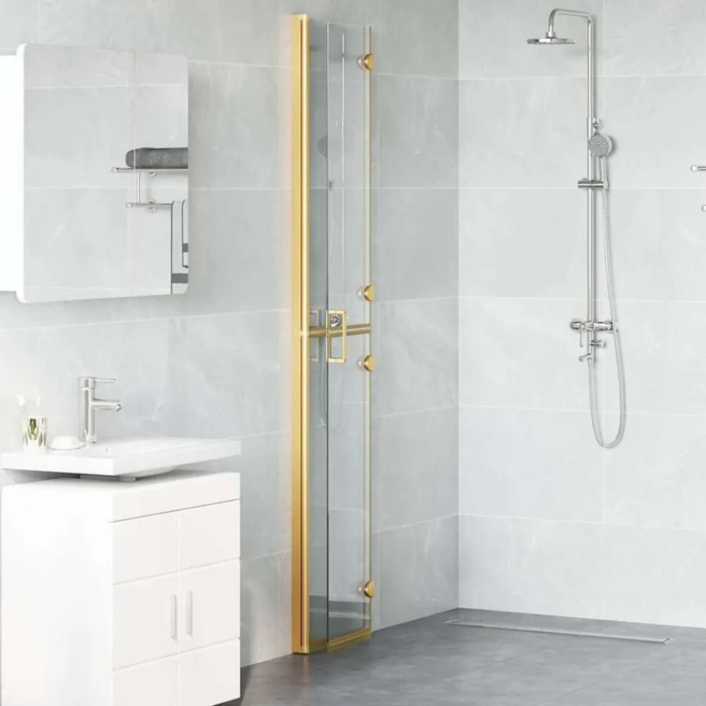 vidaXL Paroi de douche à l'italienne Doré 70 x 6,5 x 190 cm