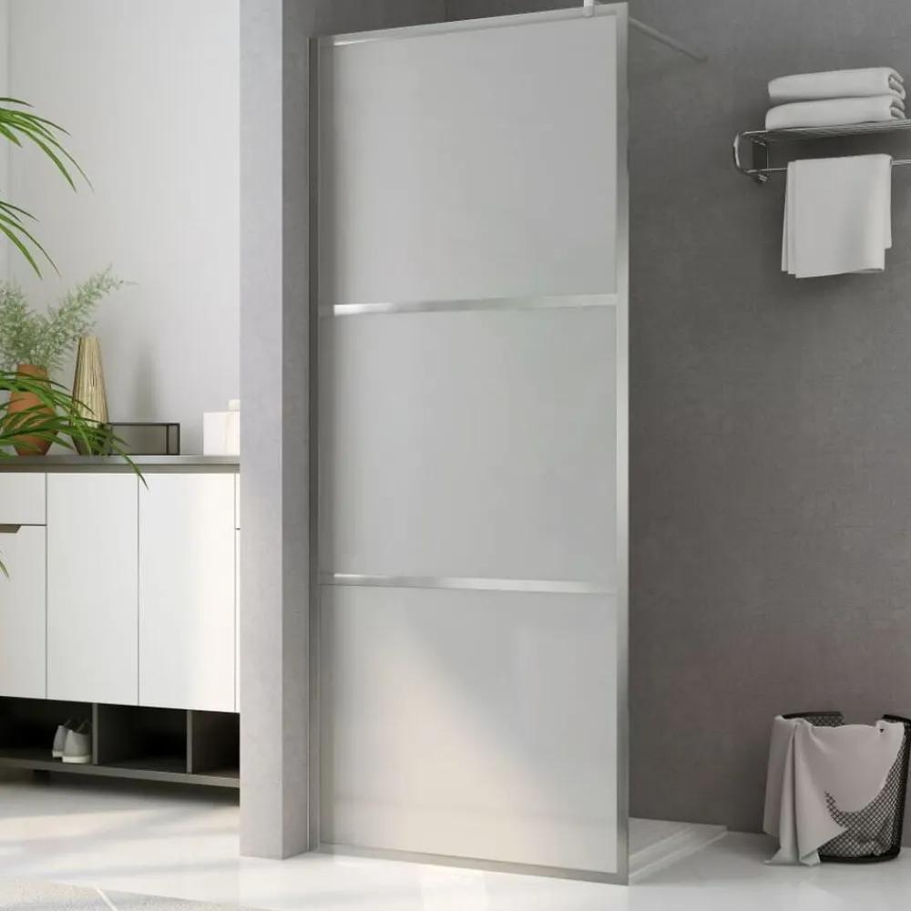 Plomberie-vidaXL Paroi de douche à l'italienne à verre ESG dépoli 80x195 cm Argent