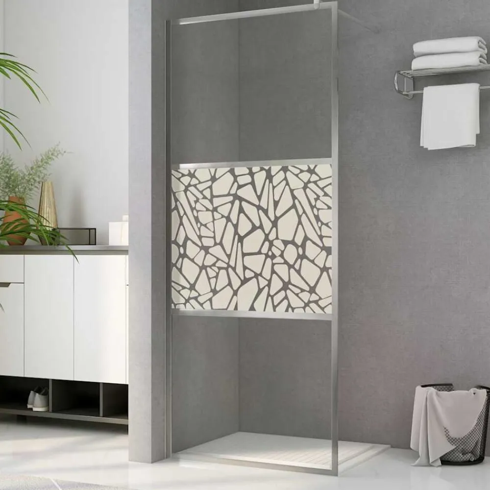 vidaXL Paroi de douche à l'italienne à verre ESG pierre 80x195 cm