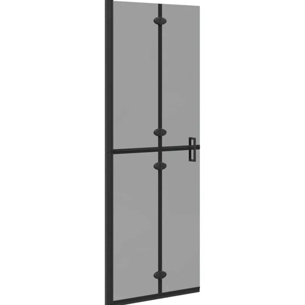 Plomberie-vidaXL Paroi de douche à l'italienne Noir 70 x 6,5 x 190 cm Cadre noir/verre sombre transparent