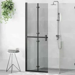 Plomberie-vidaXL Paroi de douche à l'italienne Noir 70 x 6,5 x 190 cm Cadre noir/verre sombre transparent