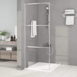 Plomberie-vidaXL Paroi de douche é 80x195 cm Verre ESG transparent Argent