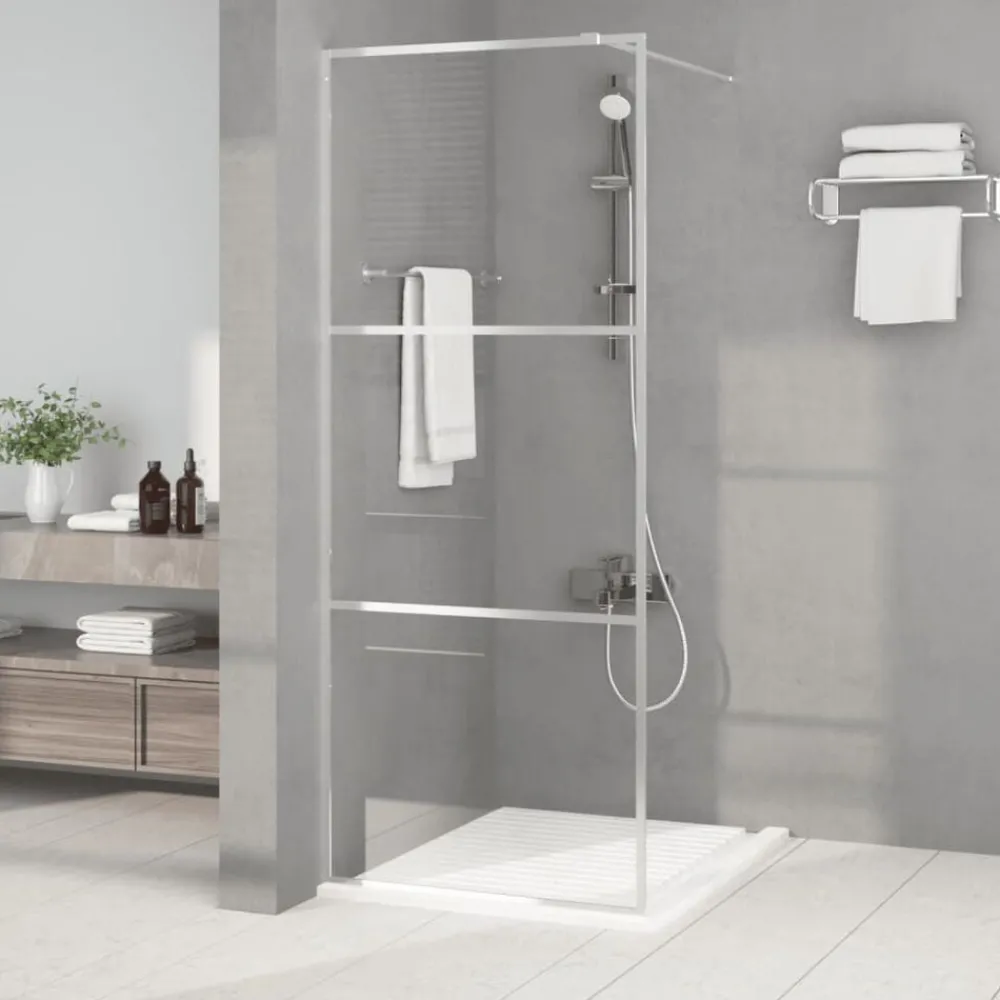 Plomberie-vidaXL Paroi de douche é 80x195 cm Verre ESG transparent Argent