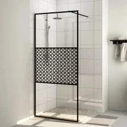 Plomberie-vidaXL Paroi de douche avec verre ESG transparent 80x195 cm Noir