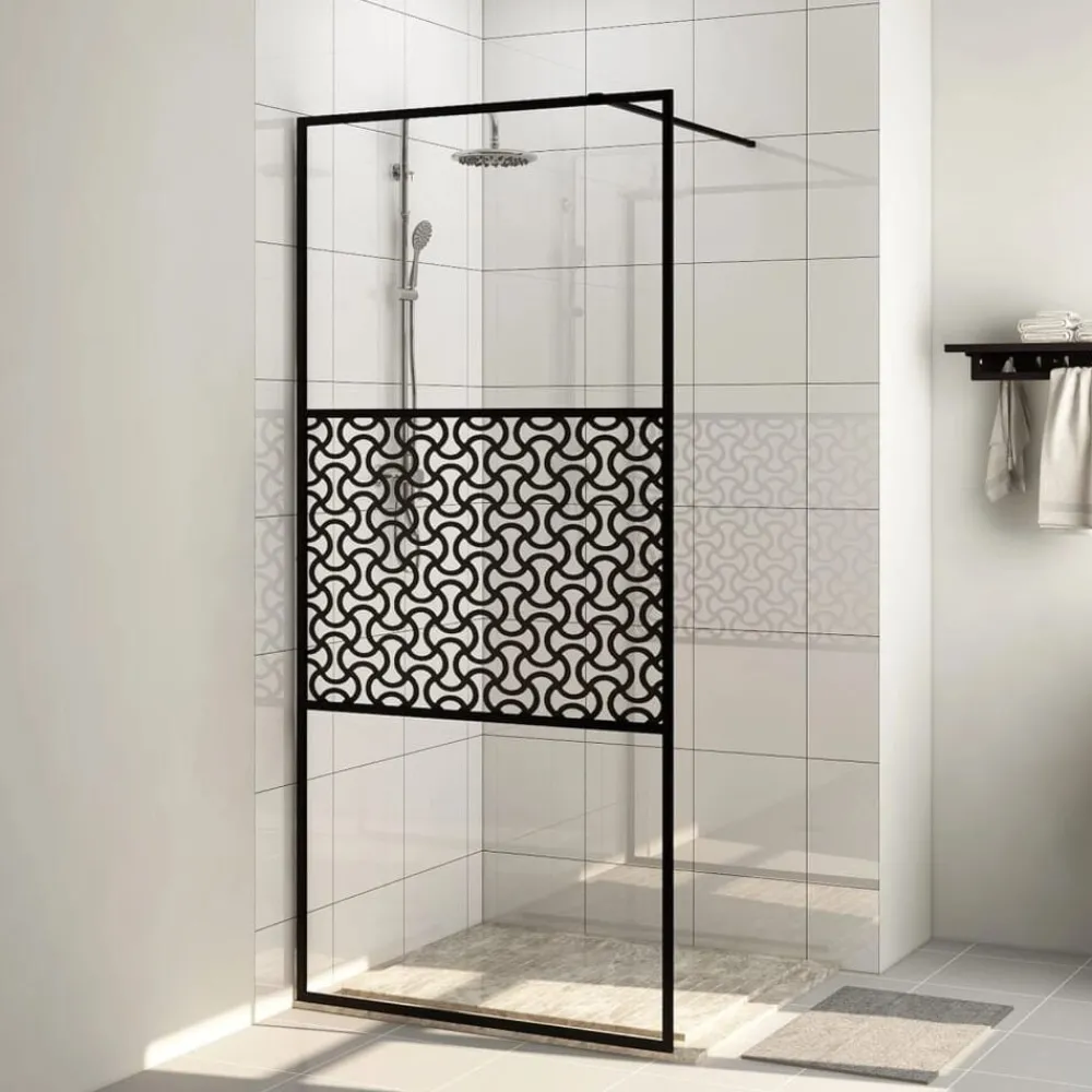 Plomberie-vidaXL Paroi de douche avec verre ESG transparent 80x195 cm Noir