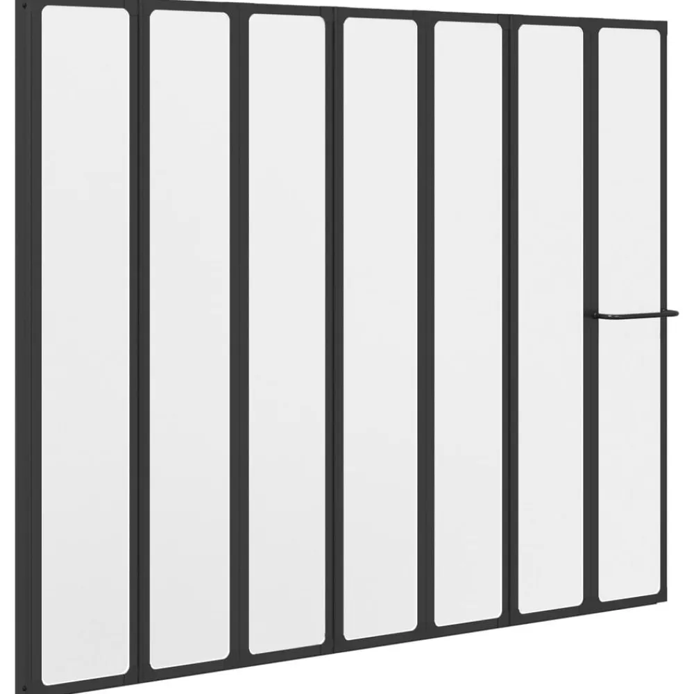 Plomberie-vidaXL Paroi de douche Noir 168 x 140 cm Aluminium