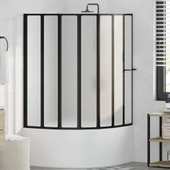Plomberie-vidaXL Paroi de douche Noir 168 x 140 cm Aluminium