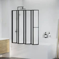 Plomberie-vidaXL Paroi de douche Noir 168 x 140 cm Aluminium