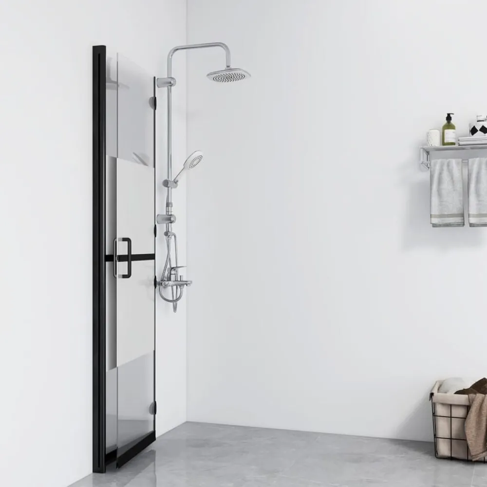 vidaXL Paroi de douche pliable Verre ESG demi-dépoli 70x190 cm