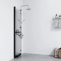 Plomberie-vidaXL Paroi de douche pliable Verre ESG transparent 70x190 cm cadre noir/verre clair