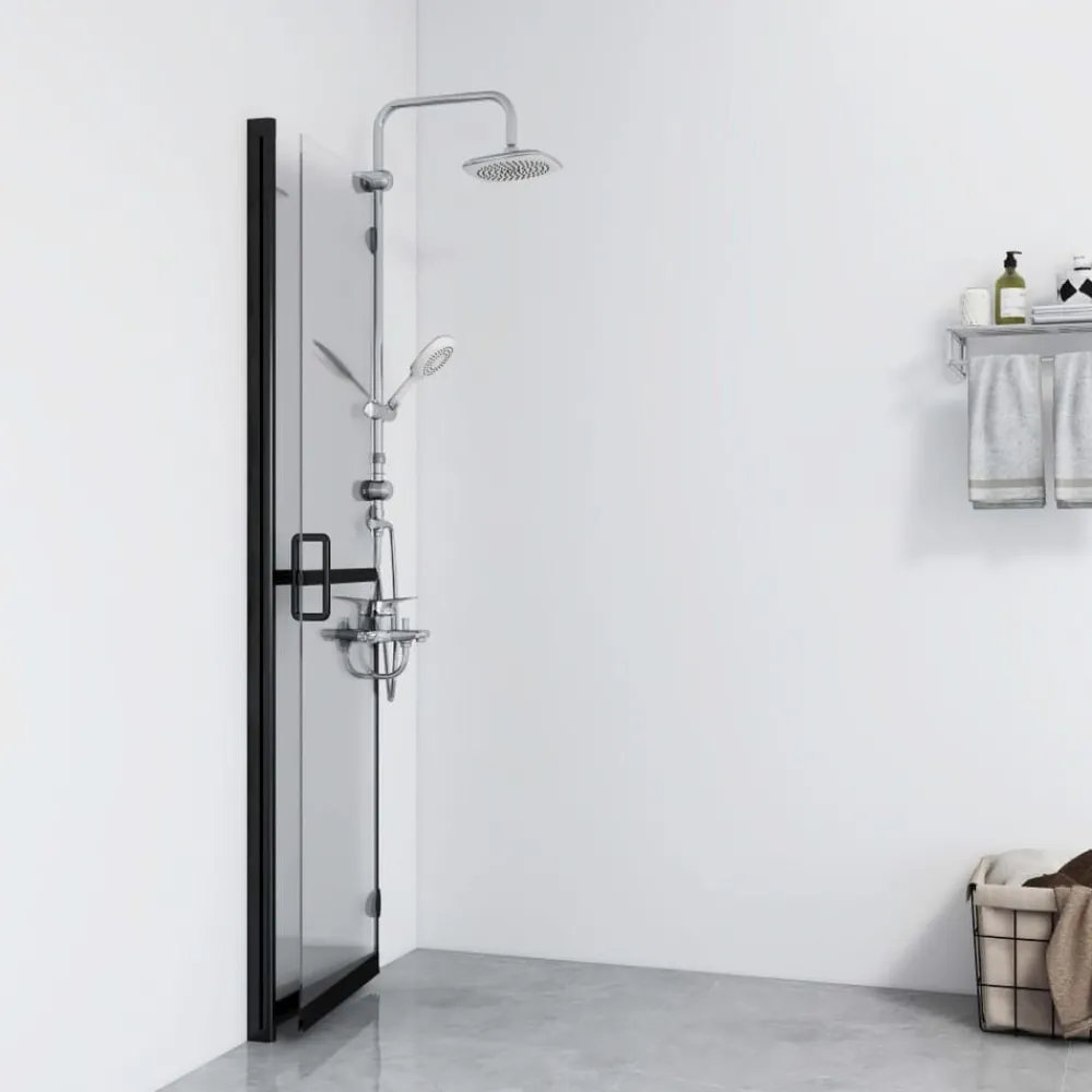 Plomberie-vidaXL Paroi de douche pliable Verre ESG transparent 70x190 cm cadre noir/verre clair