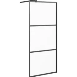 Plomberie-vidaXL Paroi de douche 80x195 cm Verre ESG dépoli Noir