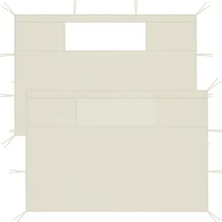 Pelouses & Jardins-vidaXL Parois latérales de belvédère avec fenêtres 2 pcs Crème Crème