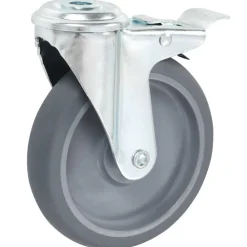 Manutention De Matériaux-vidaXL 4pcs Roulettes pivotantes à trou de boulon à double frein 125mm