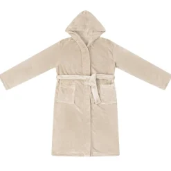 Vêtements & Accessoires-vidaXL Peignoir avec capuche s Flanelle Beige