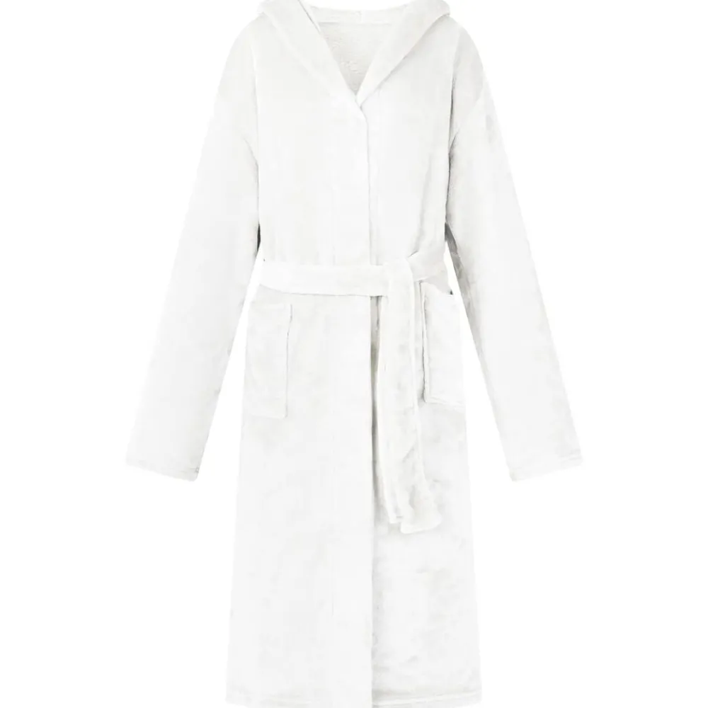 Vêtements & Accessoires-vidaXL Peignoir avec capuche s Flanelle Blanc