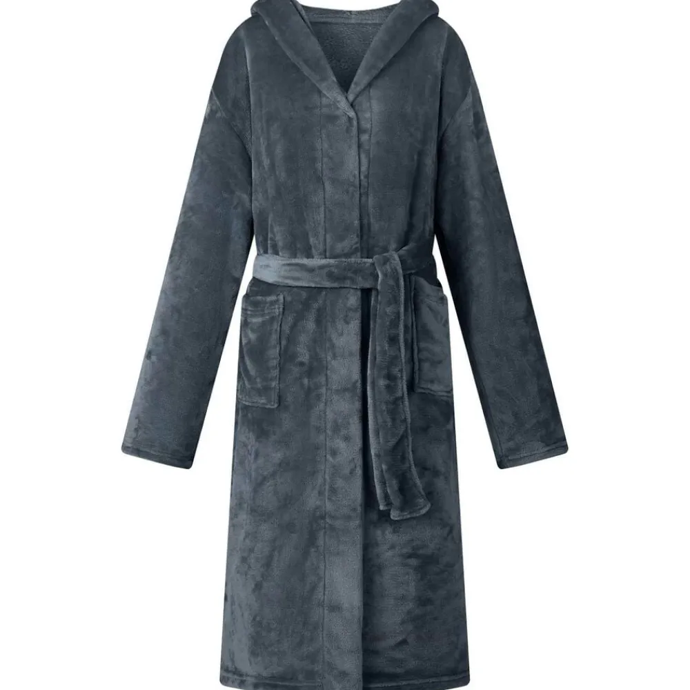 vidaXL Peignoir avec capuche s Flanelle