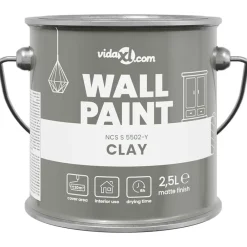 vidaXL Peinture murale Gris 2,5 L Impression murale