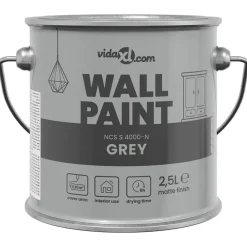 Consommables De Construction-vidaXL Peinture murale 2,5 L Impression murale Gris