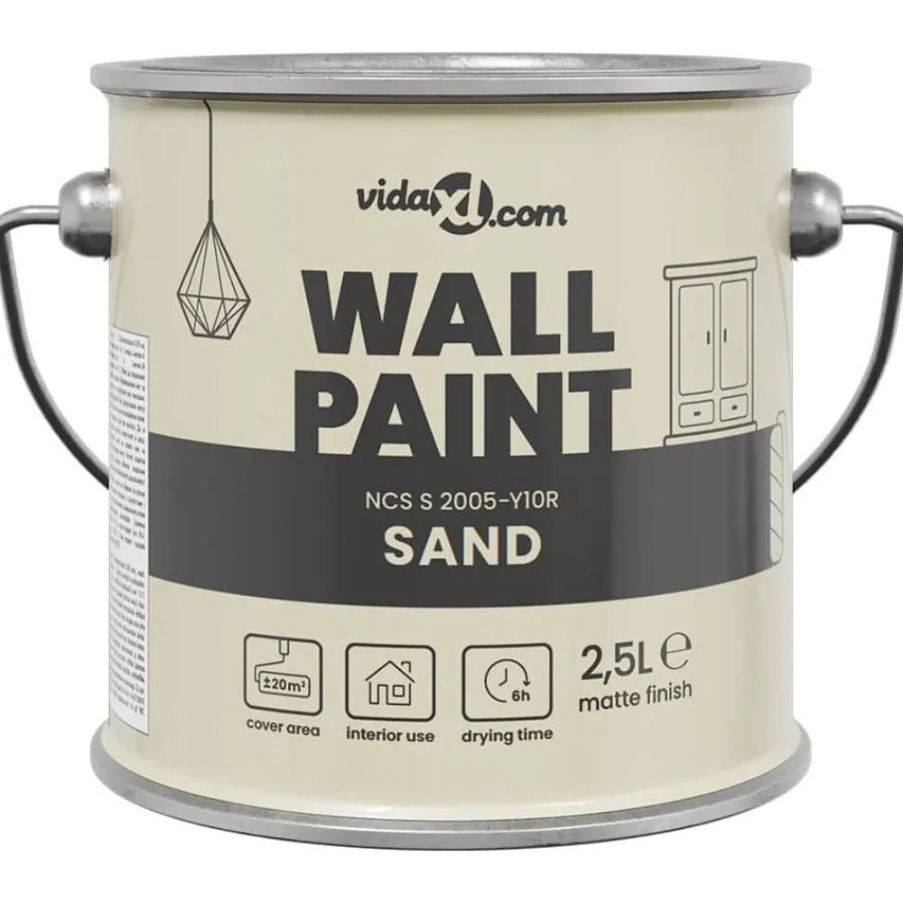 vidaXL Peinture murale Marron 2,5 L Impression murale