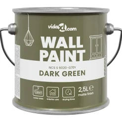 vidaXL Peinture murale Vert 2,5 L Impression murale
