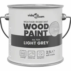 vidaXL Peinture pour bois Gris 2,5 L Impression murale