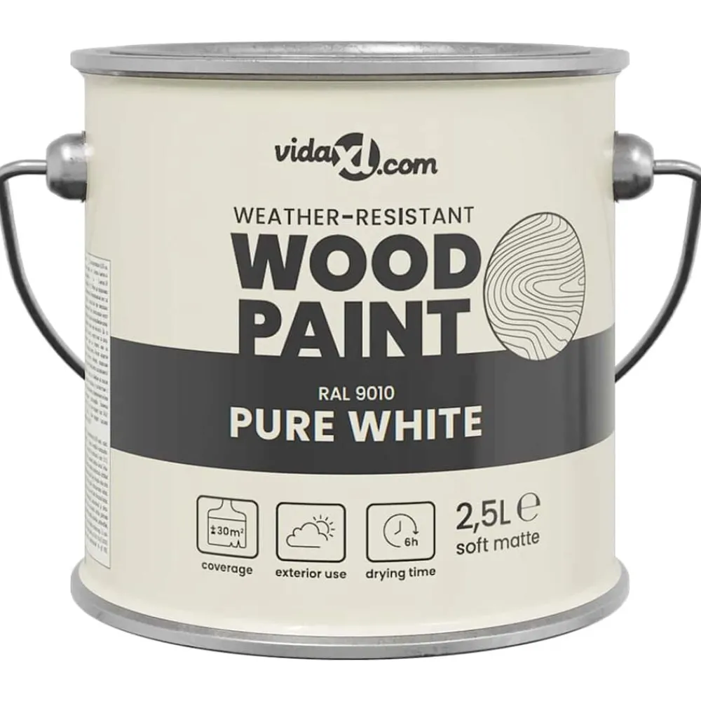 Consommables De Construction-vidaXL Peinture pour bois 2,5 L Impression murale Blanc