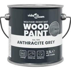 vidaXL Peinture pour bois Gris 2,5 L Impression murale
