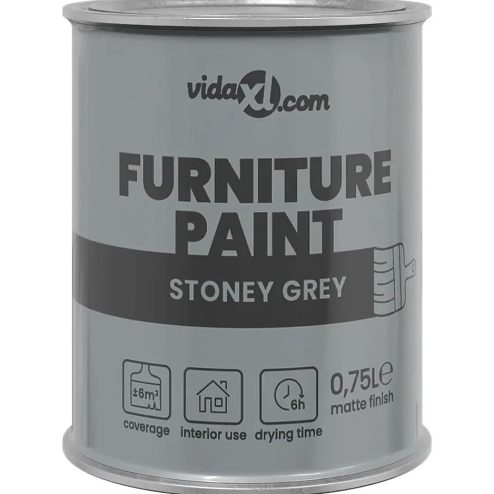 Consommables De Construction-vidaXL Peinture pour meubles Gris 0,75 L Impression murale Gris Pierre