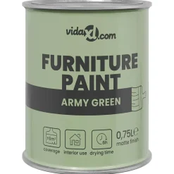 vidaXL Peinture pour meubles Vert 0,75 L Impression murale