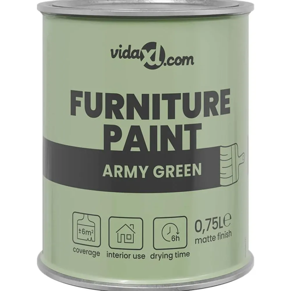 vidaXL Peinture pour meubles Vert 0,75 L Impression murale