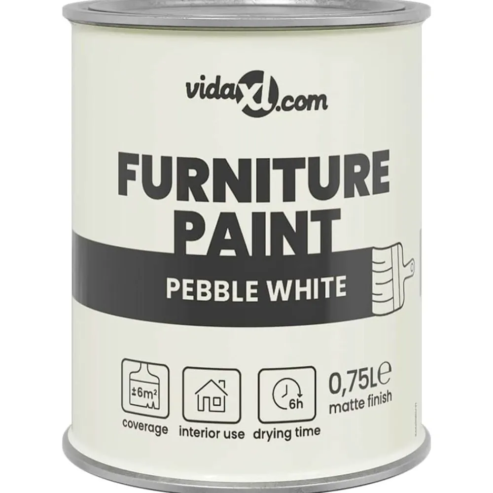 Consommables De Construction-vidaXL Peinture pour meubles Blanc 0,75 L Impression murale Blanc Galet