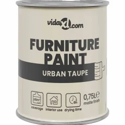 Consommables De Construction-vidaXL Peinture pour meubles Marron 0,75 L Impression murale Taupe