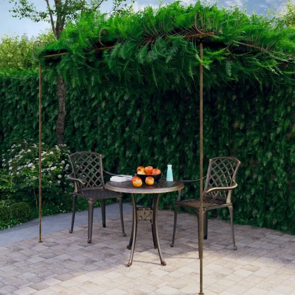 Pelouses & Jardins-vidaXL Pergola de jardin Marron antique 3x3x2,5 m Fer
