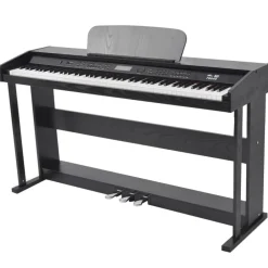 vidaXL Piano numérique avec pédales 88 touches Noir Panneau mélamine