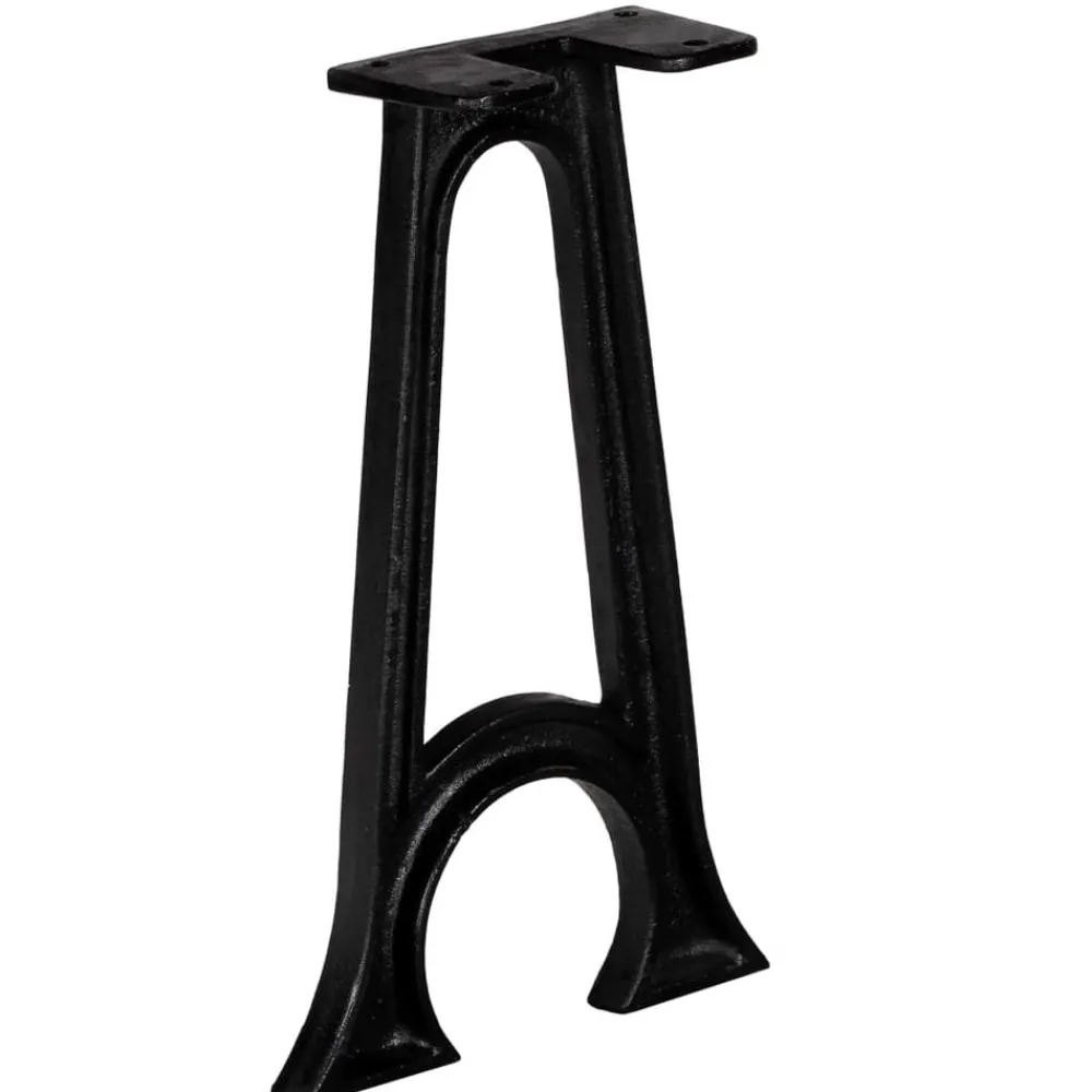 Accessoires Pour Tables-vidaXL Pied de banc 2 pcs Base voûtée Cadre en A Fonte