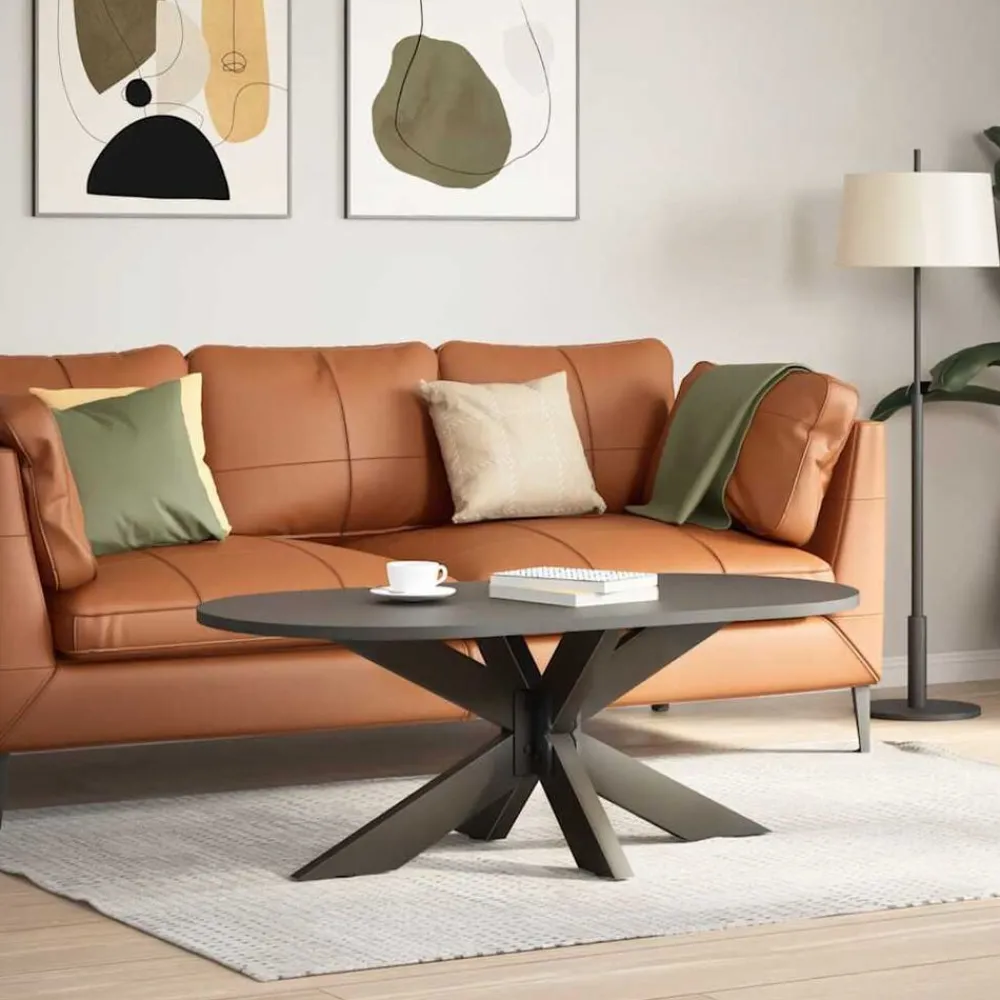 vidaXL Pied de table basse en forme d'araignée noir 98 x 58 x (42-43) cm en acier