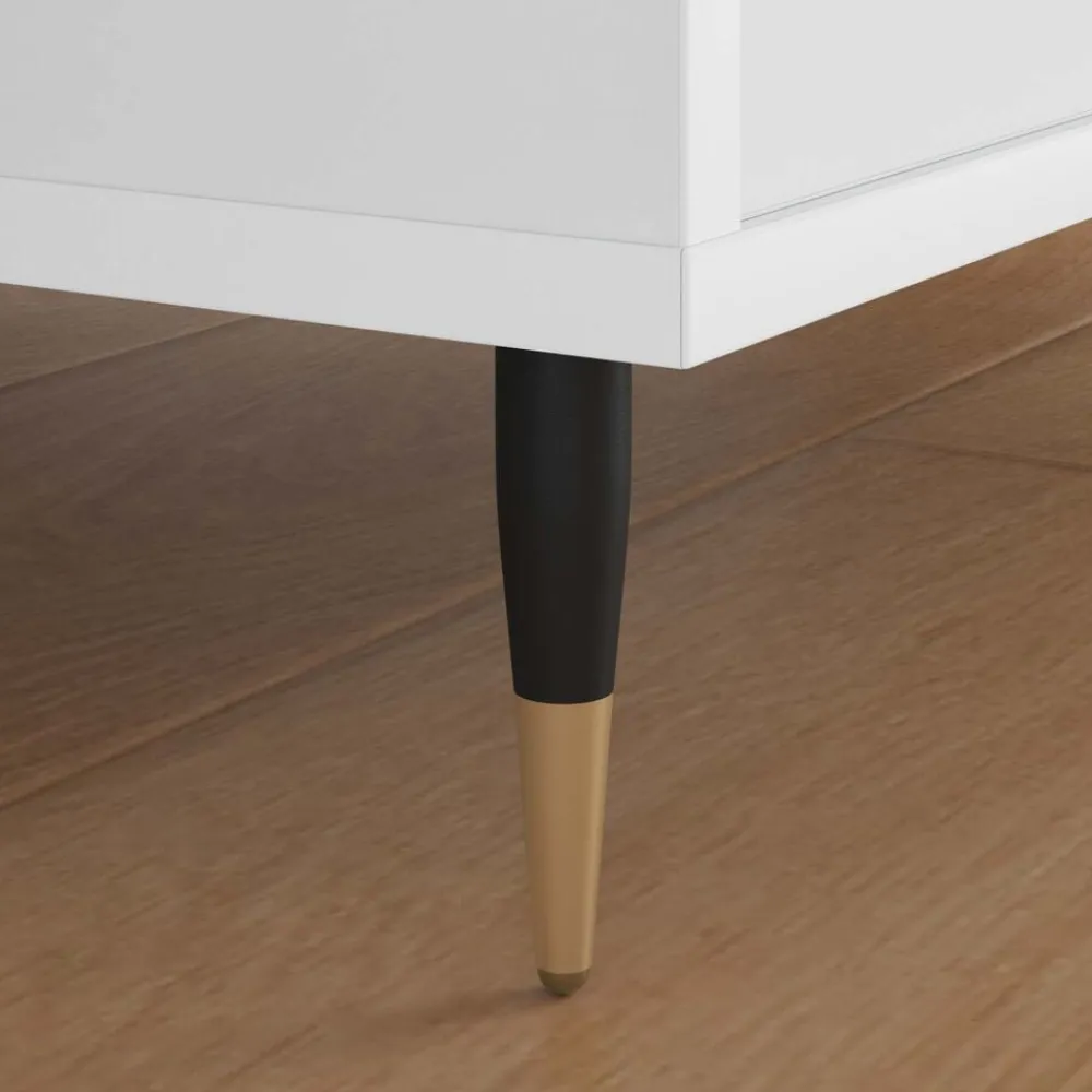 Accessoires De Quincaillerie-vidaXL Pieds de meuble 2 pcs Noir et or Ø 40 x 98 mm Fer