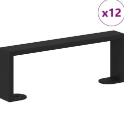 Accessoires De Quincaillerie-vidaXL Pieds de meuble 12 pcs Noir 281 x 40,5 x 100 mm Fer