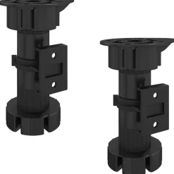Accessoires De Quincaillerie-vidaXL Pieds de meuble Réglable 2 pcs Noir 46 x 46 x 128 mm PP